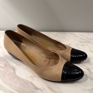 Salvatore Ferragamo two tone wedge heels 7.5AAA